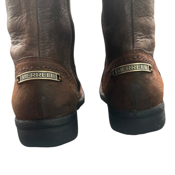 Merrell Vera Peak Espresso Leather Riding Boots Women’s 7 Brown Tall Zip - Picture 8 of 14